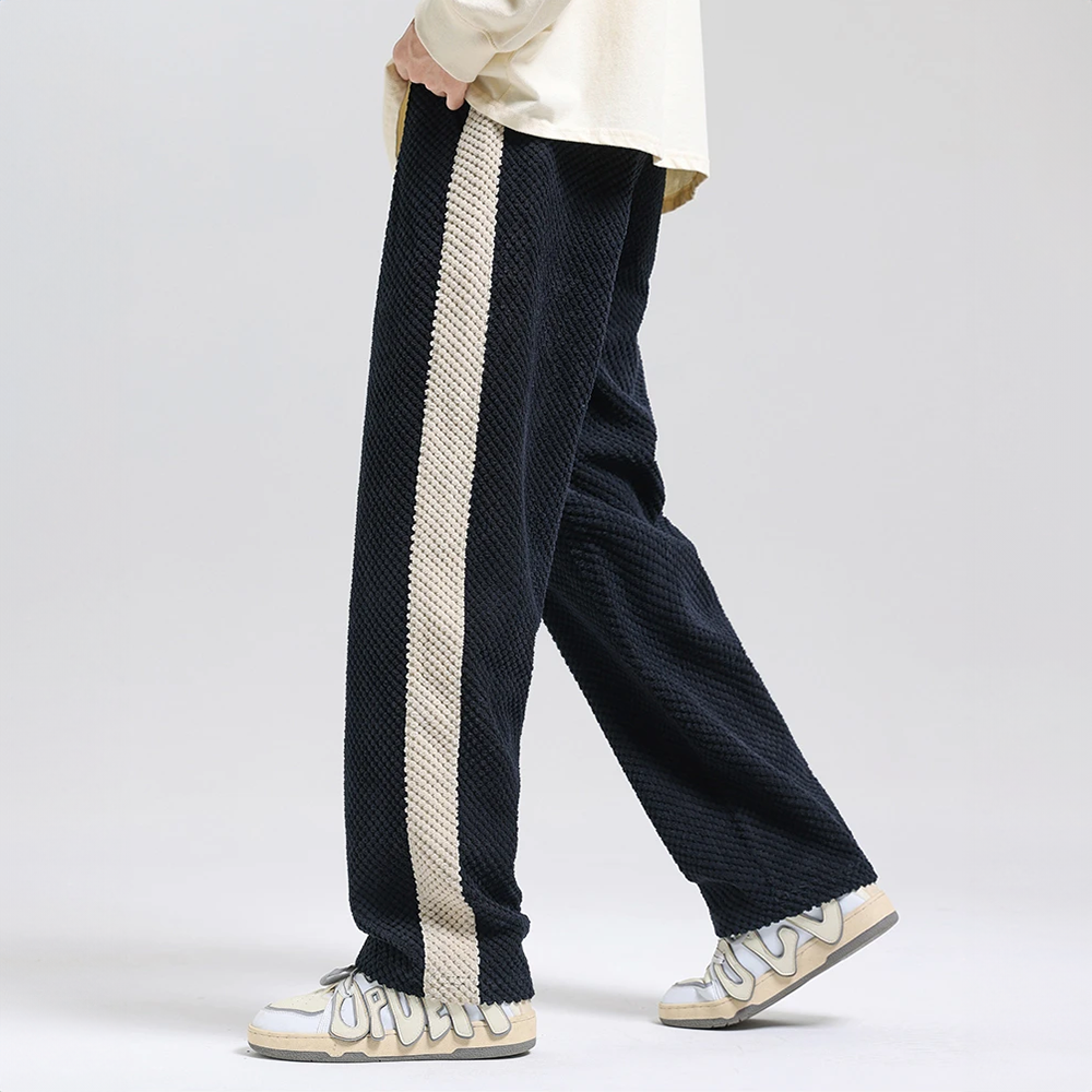Waffle Rib Corduroy Joggingbroek – Zachte Heren Loungebroek met Trendy Ribtextuur