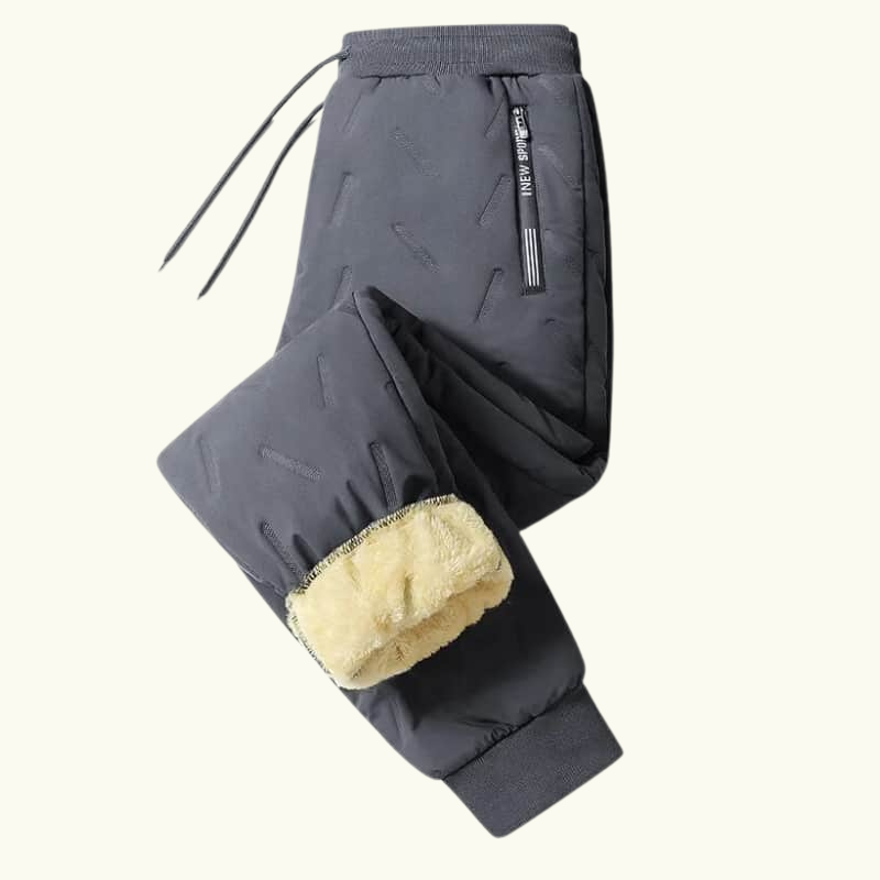 Heren Winter Broek met Fleece Voering – Warme Waterdichte Broek met Elastische Taille