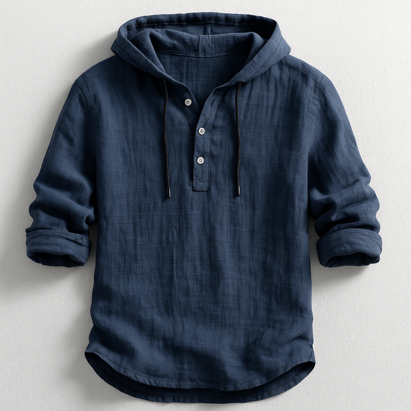 Hoodie Shirt voor Heren – Lichtgewicht Katoen-Linnen, Ademend & Stijlvol