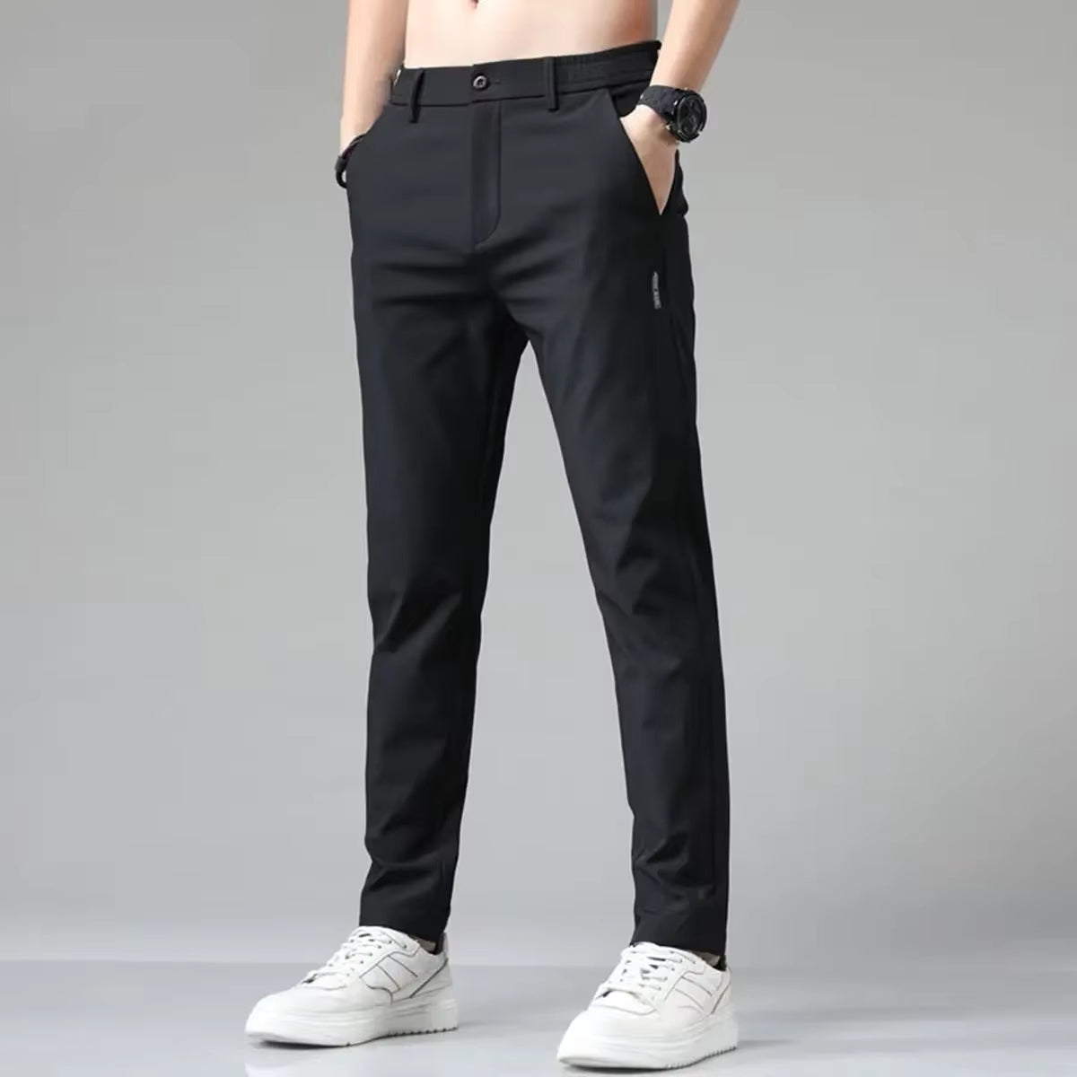 Tailored Broek voor Heren – Lichtgewicht, Ademend & Strijkvrij met Slim Fit