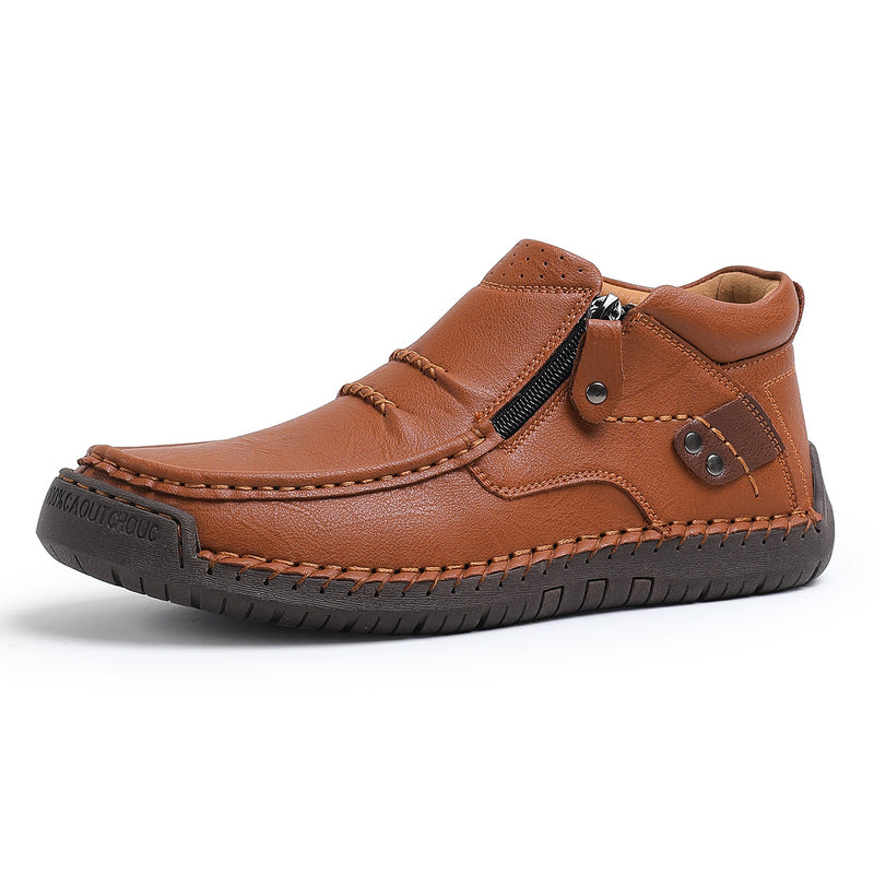 Heren Handgemaakte Premium Leren Slip-On Driving Boots – Stijl & Comfort