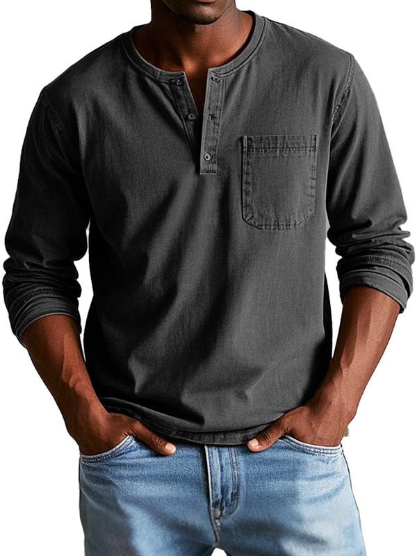 Casual heren shirt met knoopsluiting – moderne pasvorm en vintage uitstraling