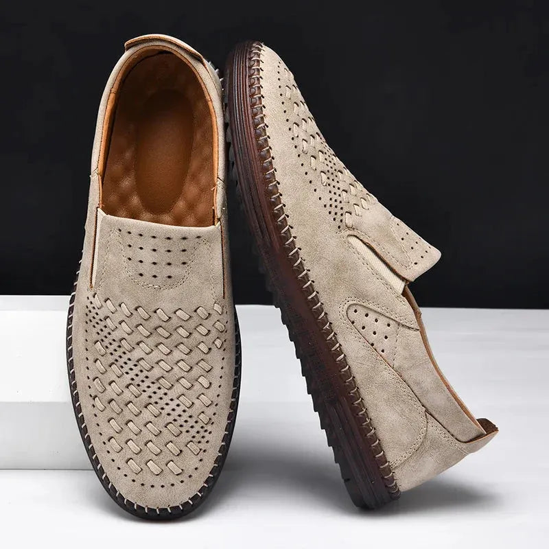 Heren Loafers van Echt Leer – Handgemaakte Instappers, Comfortabel & Ademend voor Zomer