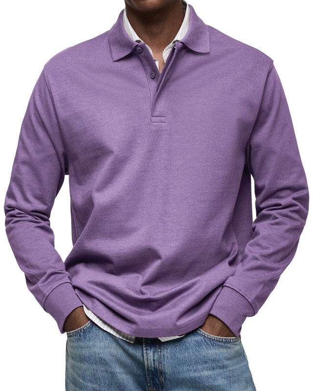 Lange Mouwen Poloshirt Heren – Ademend, Comfortabel & Casual Stijl