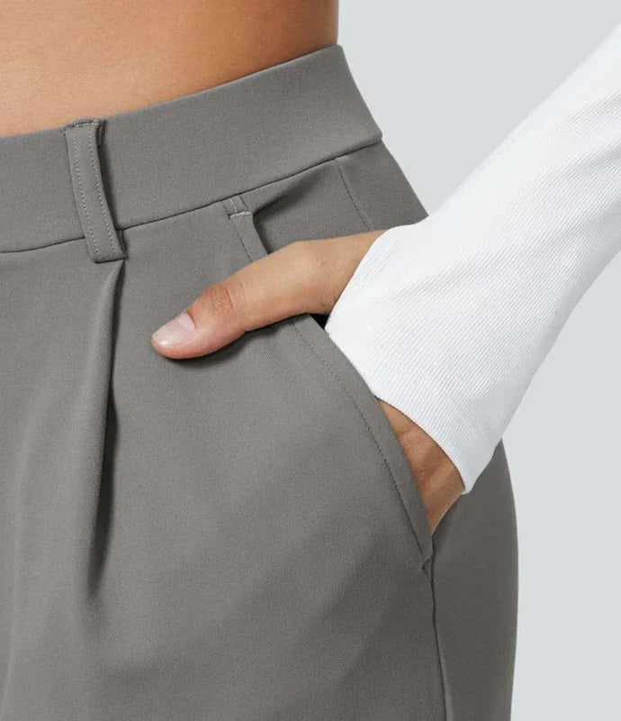 High-Waist Damesbroek met Wijde Pijpen – Elegante & Comfortabele Pantalon voor Werk en Vrije Tijd