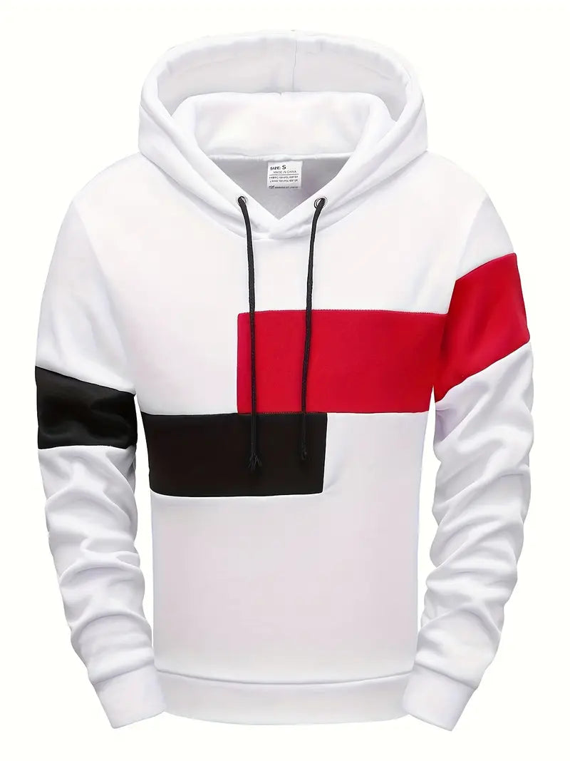 Stijlvolle Patchwork Hoodie voor Heren – Comfortabel, Warm & Duurzaam
