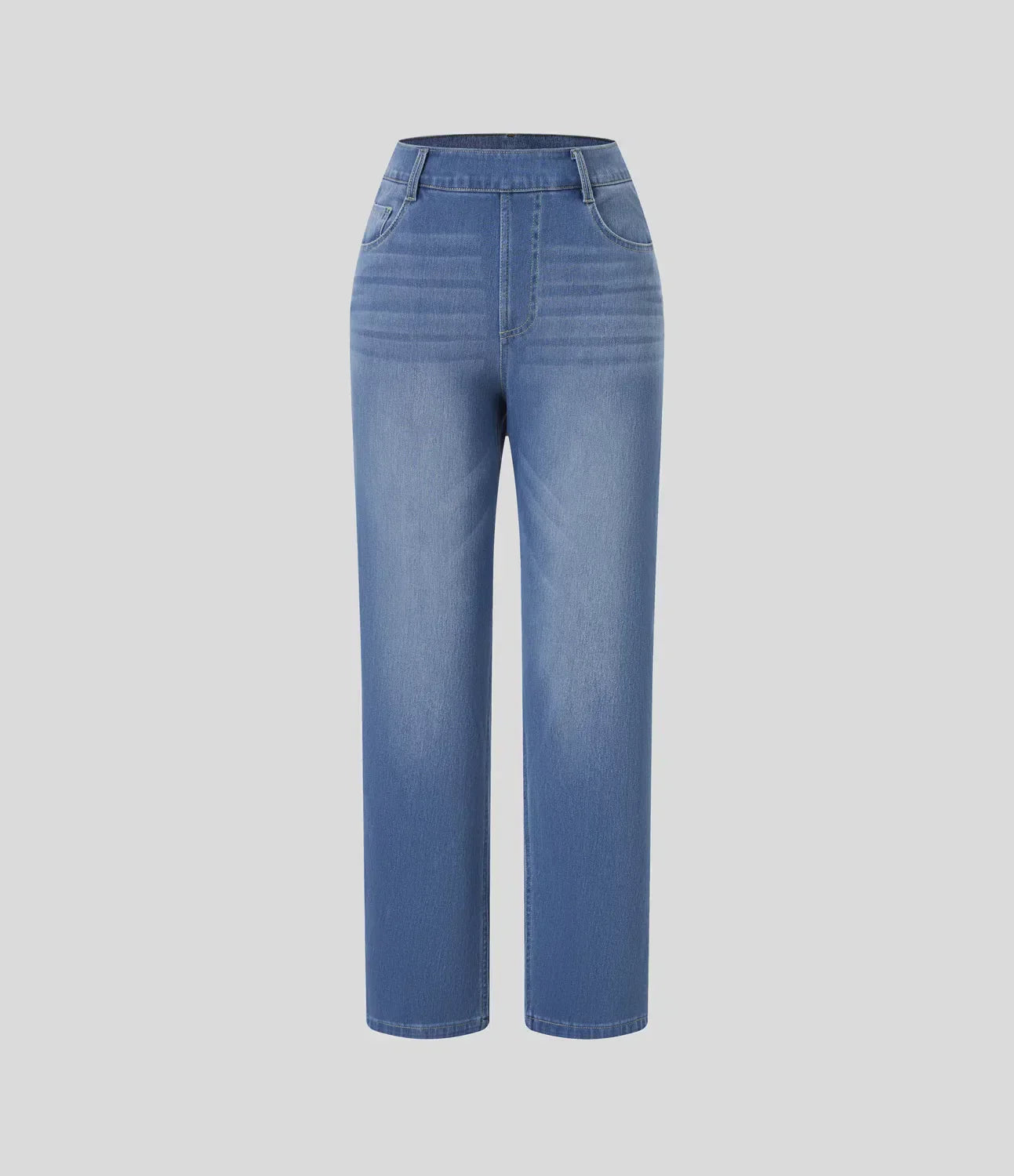 Dames Hoge Taille Stretch Broek – Comfortabele Slim Fit met Zakken