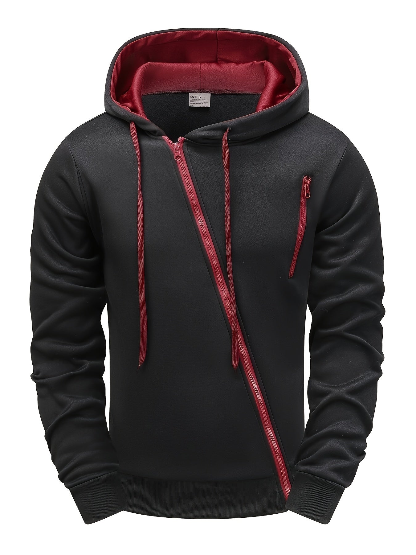 Trendy Heren Asymmetrische Rits Hoodie – Comfortabele Casual Pullover Jas