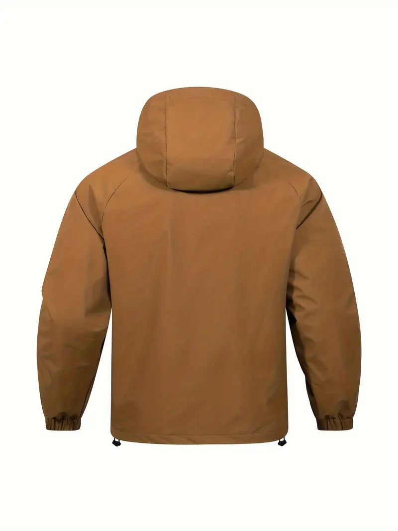 Casual Heren Windjack met Capuchon – Ademend Half-Zip Waterdichte Jas