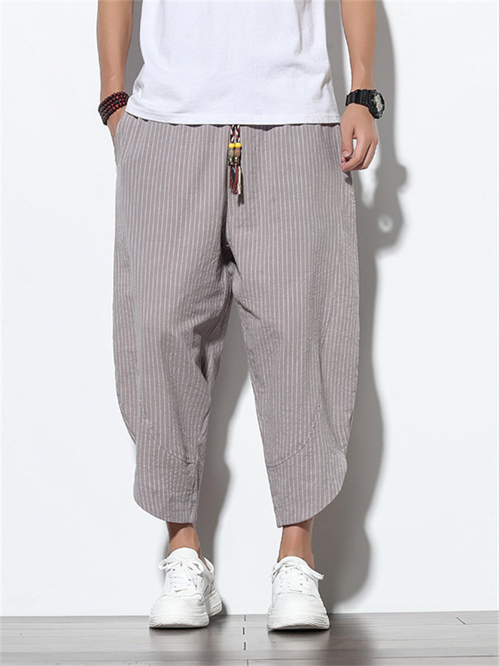Stijlvolle heren cropped broek van katoen en linnen – Effen & gestreept, casual en comfortabel