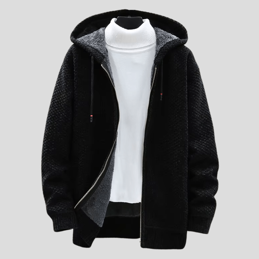 Gebreide Hoodie voor Heren – Warme en Comfortabele Strick-Hoodie
