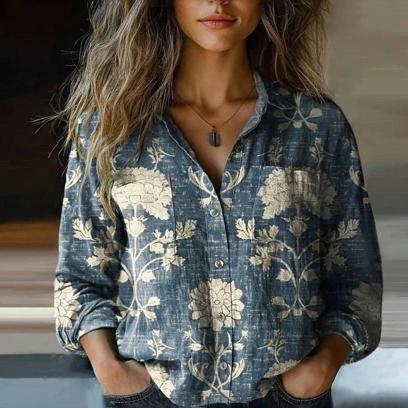 Vintage Print Voorjaarsblouse – Licht, Luchtig & Tijdloos Elegant