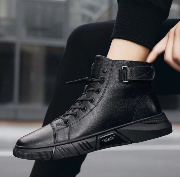 Comfortabele Leren Enkelboots voor Heren – Ademend, Schokdempend & Stijlvol