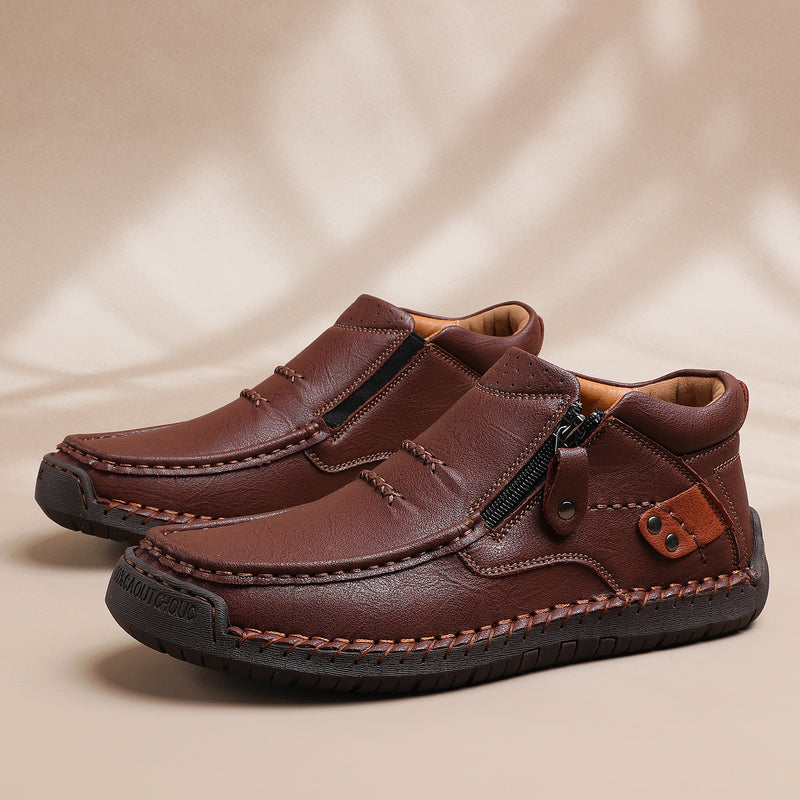 Heren Handgemaakte Premium Leren Slip-On Driving Boots – Stijl & Comfort