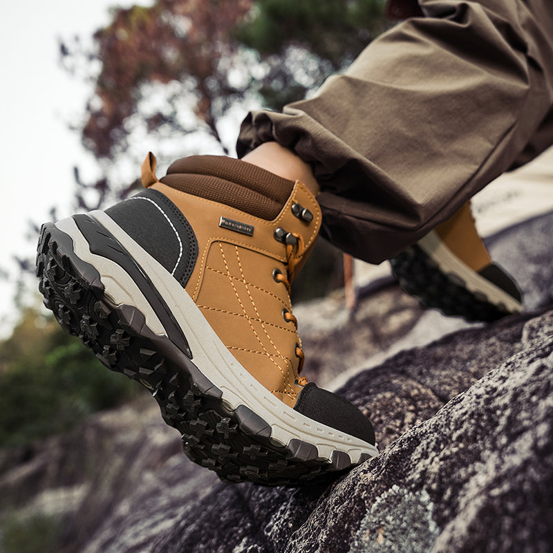Orthopedische Heren Werk- & Wandelschoenen – Brede Neus, Enkel- & Voetboogondersteuning, Waterdicht & Anti-Slip