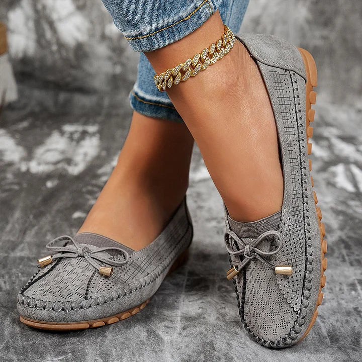 Elegante Dames Slip-On Schoenen – Comfort & Stijl met Strikdetail