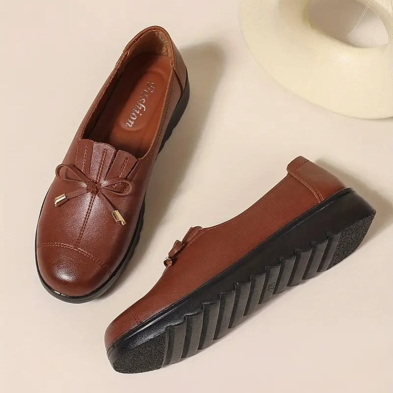 Comfortabele Slip-On Loafers voor Dames – Orthopedische Leren Schoenen met Steunzool & Ademend Design