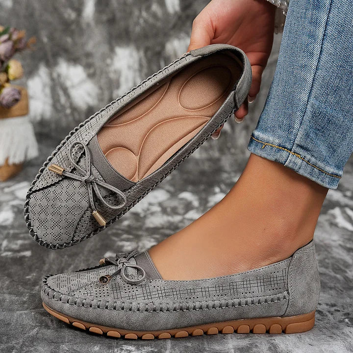 Elegante Dames Slip-On Schoenen – Comfort & Stijl met Strikdetail