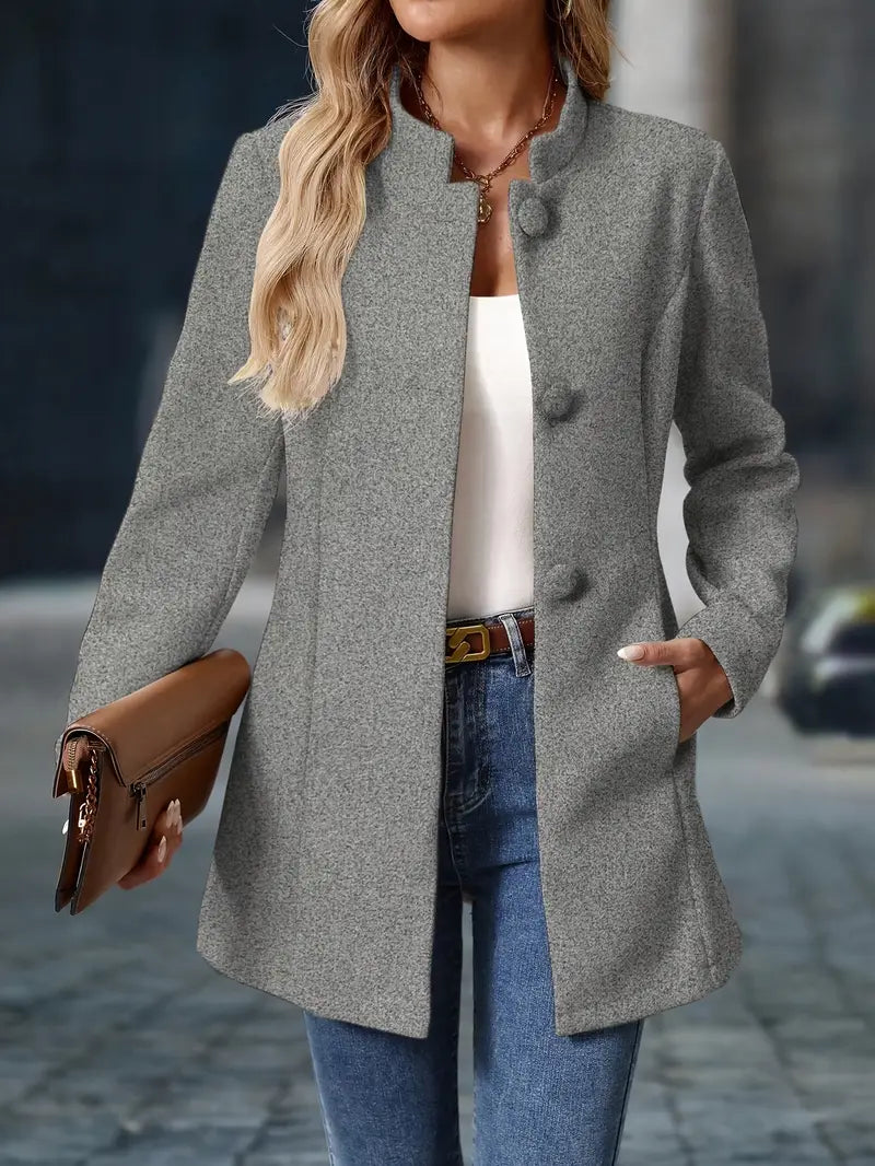 Modieuze Effen Blazer – Tijdloos & Elegant Damesjack voor Werk en Casual Stijl