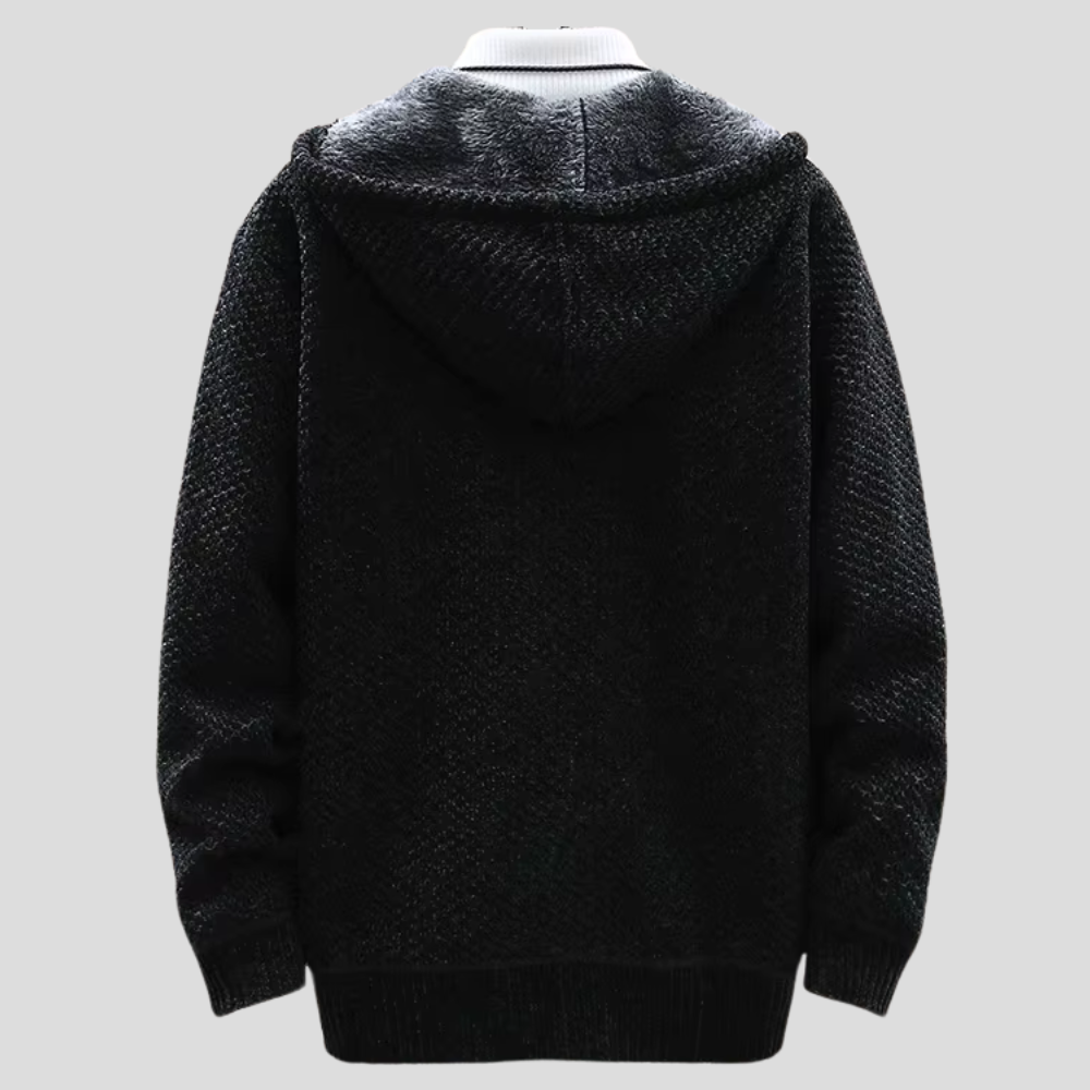 Knit Hoodie – Warme Gebreide Hoodie met Fleecevoering & Ritsluiting