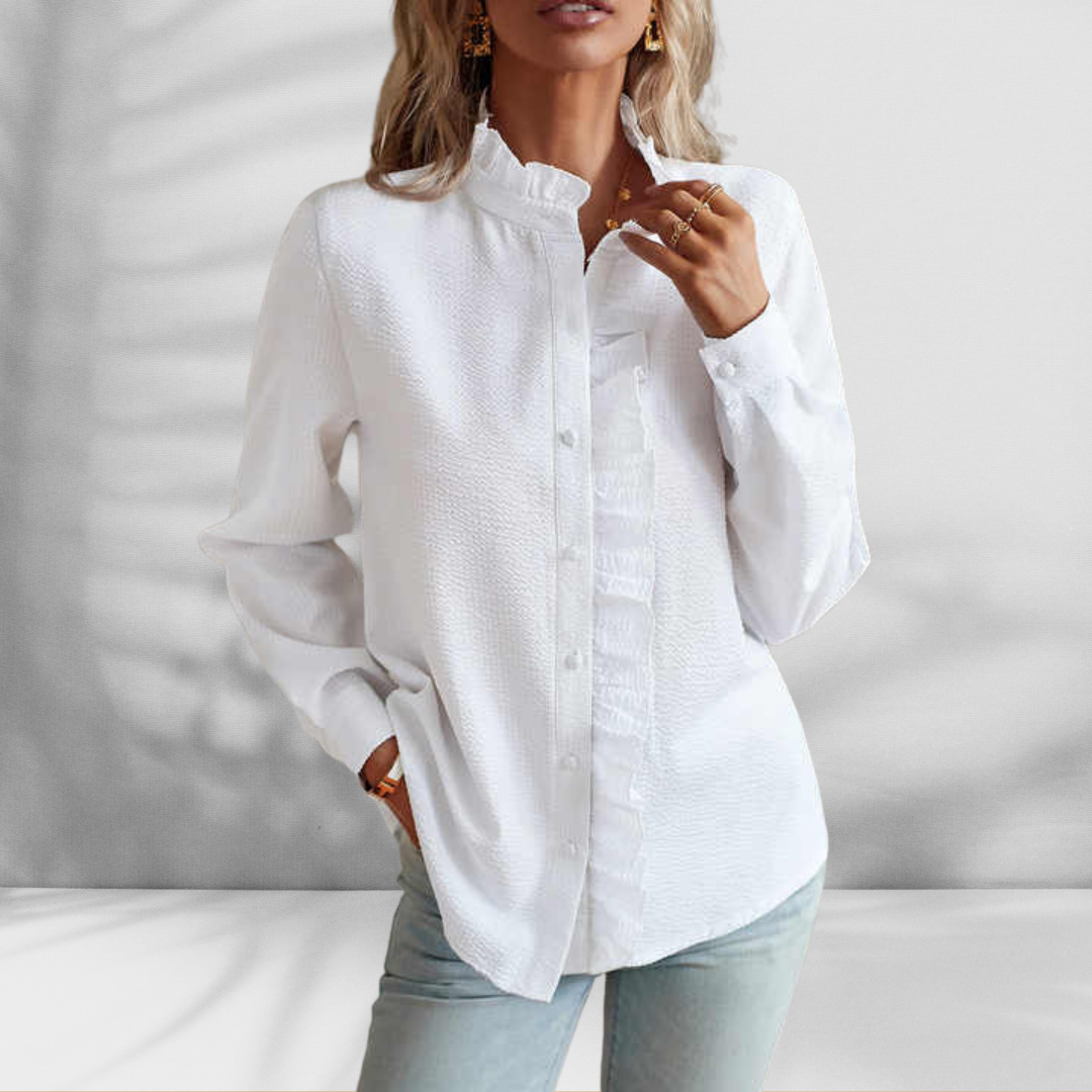 Blouse met Volantdetails – Elegant, Vrouwelijk & Tijdloos