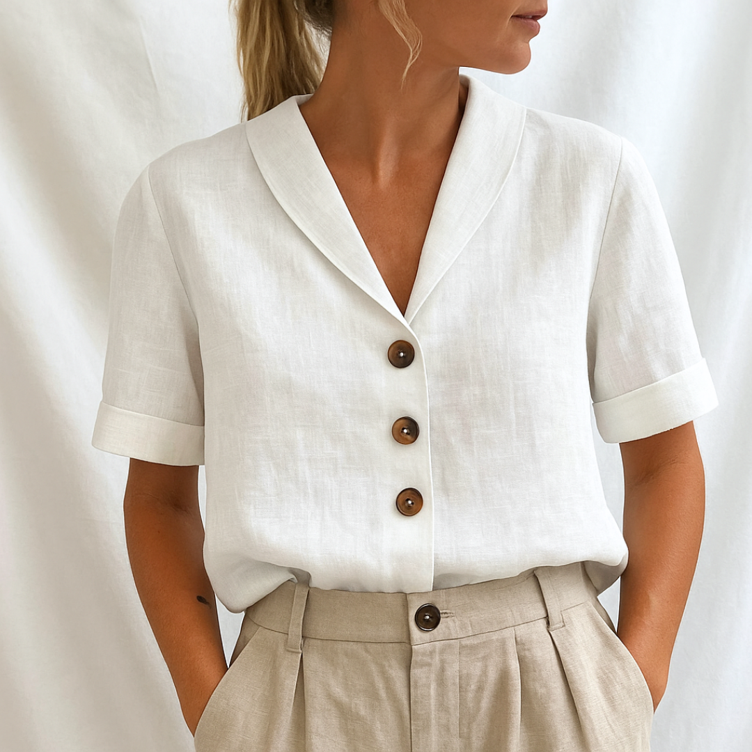 Elegante Effen Blouse – Tijdloos, Comfortabel & Veelzijdig