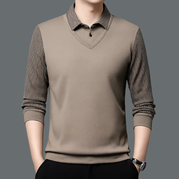 Heren Thermo Longsleeve Polo met Fleecevoering – Warme Casual Winter Top