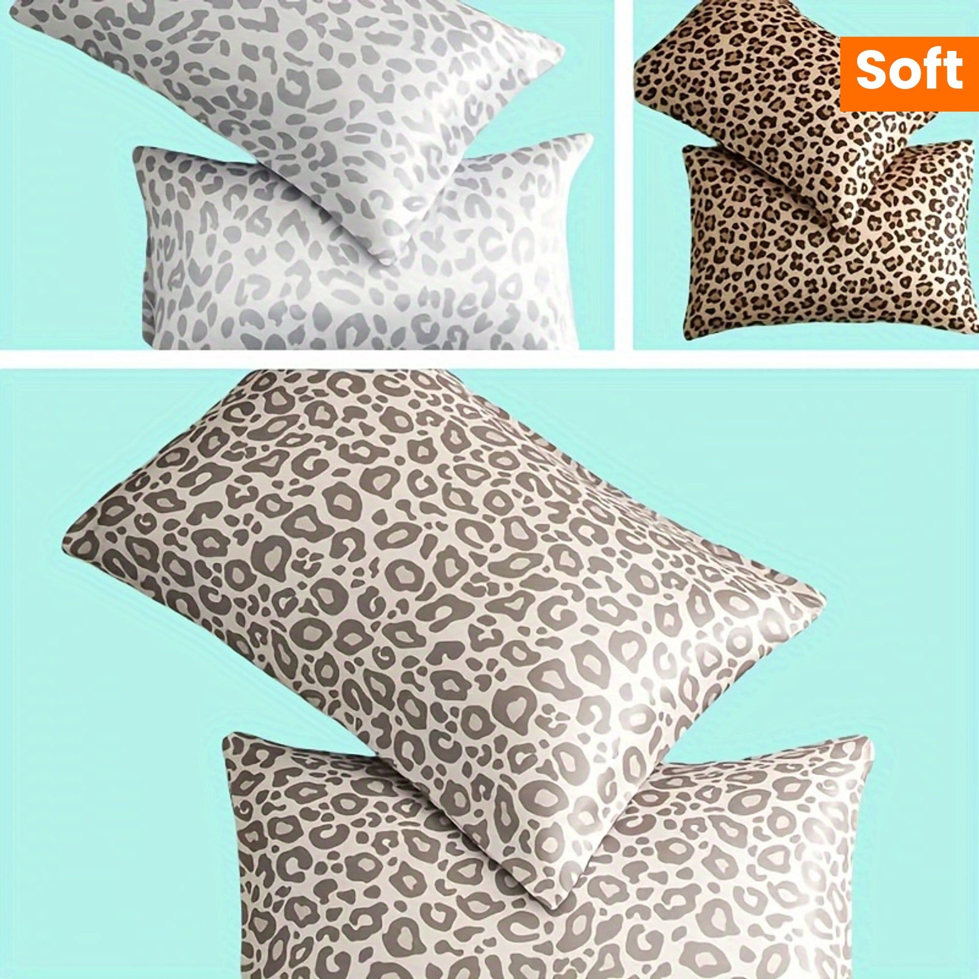 2-delige Satijnen Kussensloopset – Zachte Luipaardprint Kussenslopen met Envelopsluiting