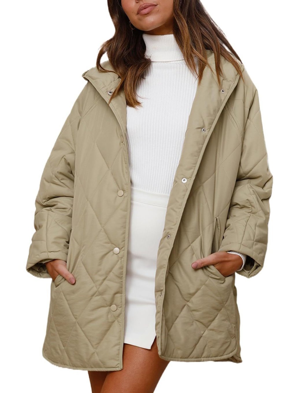 Dames Winter Puffer Jas – Oversized en Lichtgewicht Gewatteerde Jas