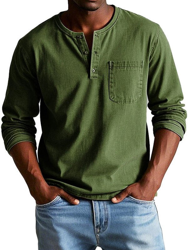 Casual heren shirt met knoopsluiting – moderne pasvorm en vintage uitstraling