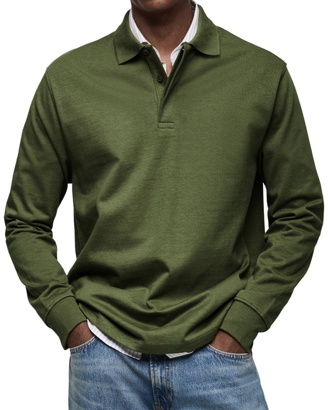 Lange Mouwen Poloshirt Heren – Ademend, Comfortabel & Casual Stijl