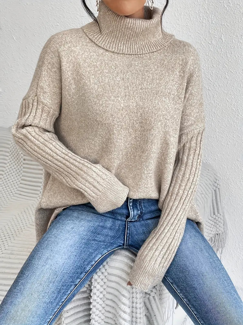 Lange Rollkragen Trui voor Dames – Oversized, Warm & Tijdloos