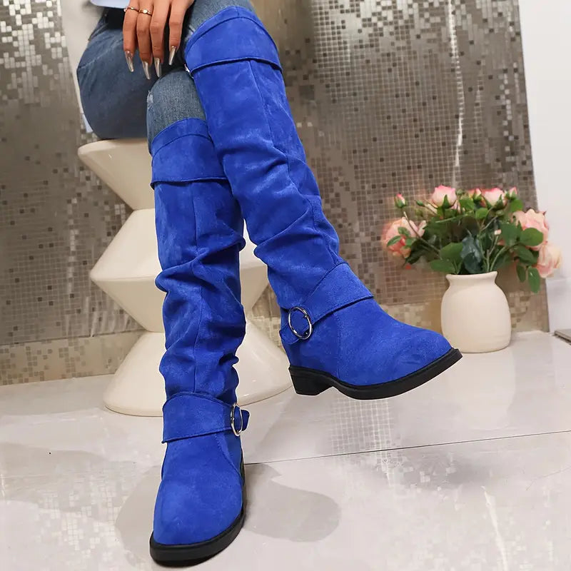 Vrouwen Effen Kleur Trendy Laarzen – Stijlvolle & Comfortabele Dameslaarzen