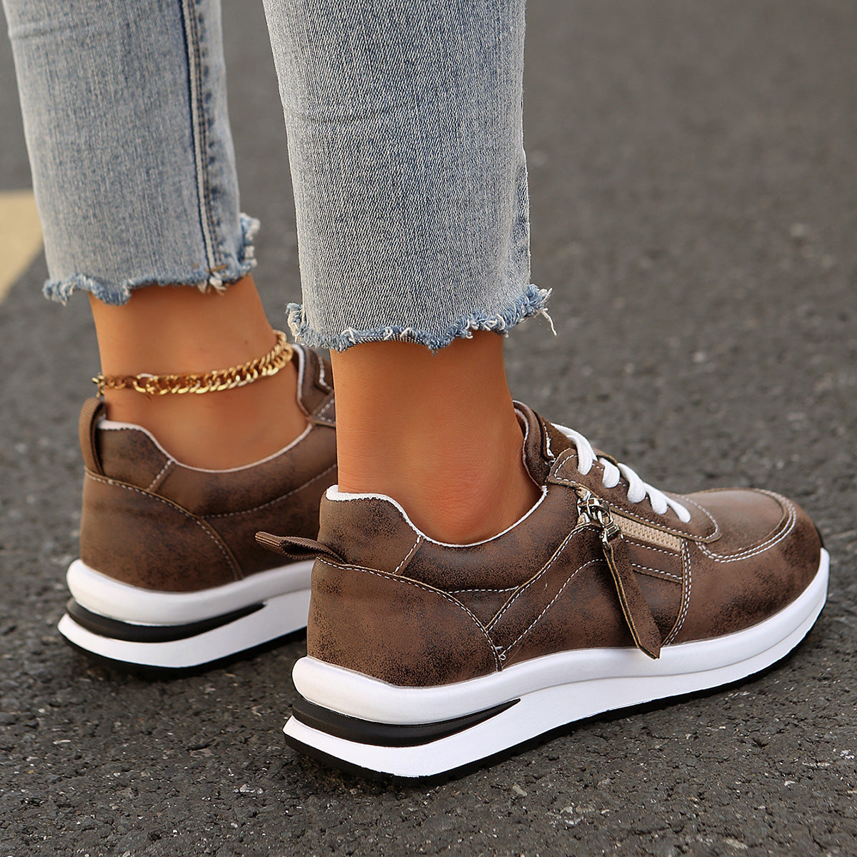 Dames Sneakers met Verborgen 10cm Verhoging – Lichtgewicht Streetwear Schoenen met Comfortzool en Zijrits