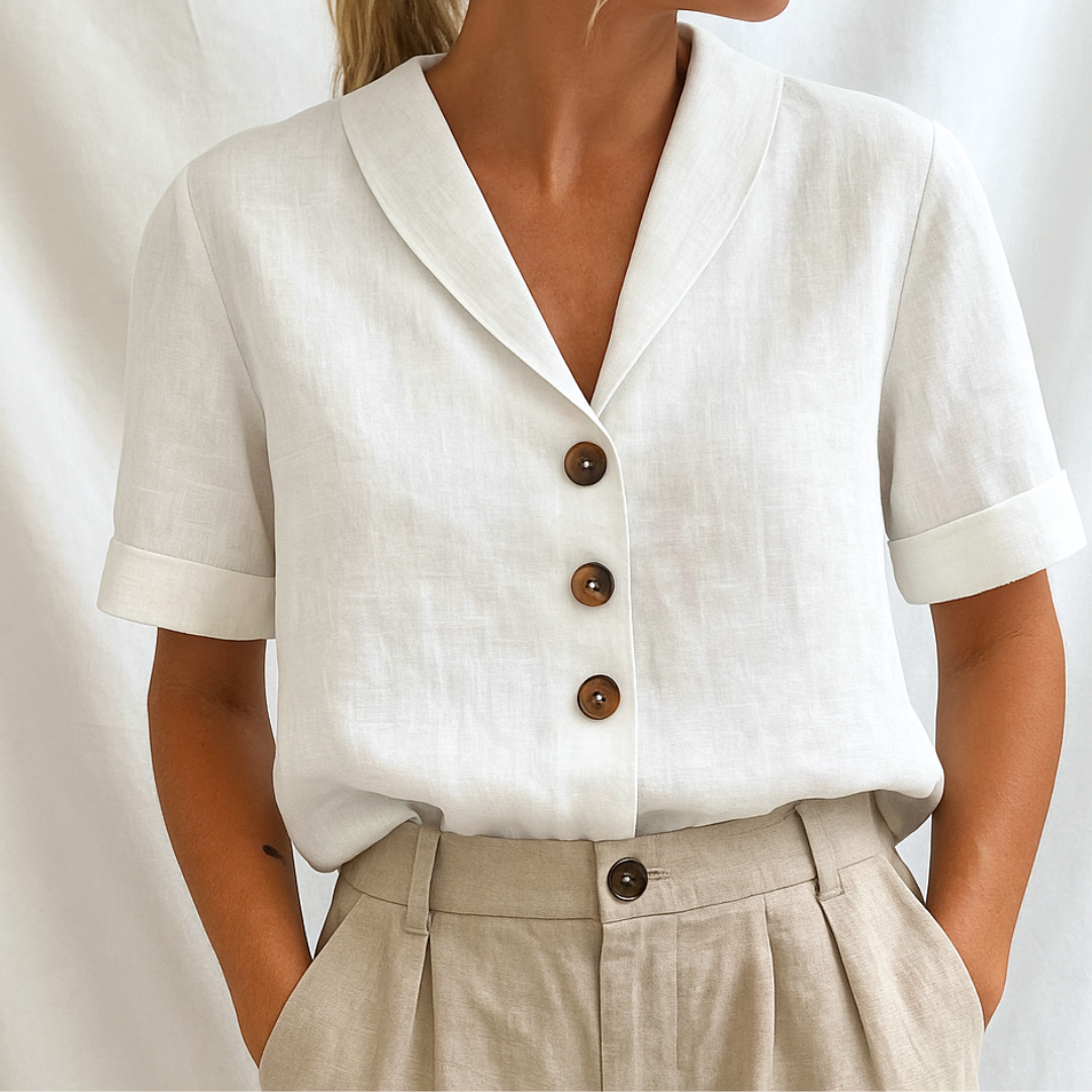 Elegante Effen Blouse – Tijdloos, Comfortabel & Veelzijdig