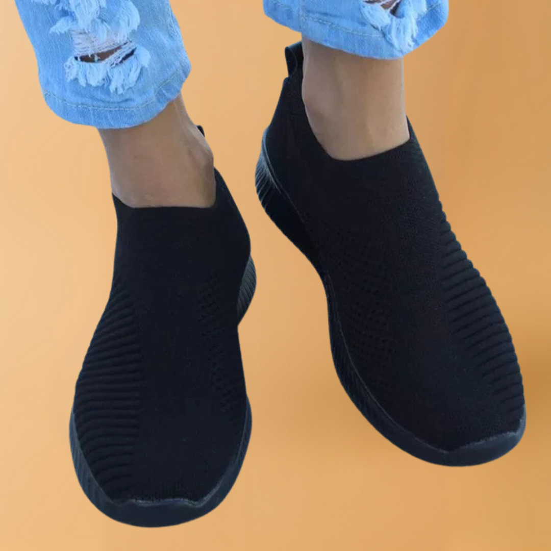 Dames Crystal Ademend Orthopedisch Slip-On Wandelschoenen – Stijlvolle en Comfortabele Schoenen voor Lange Dagen