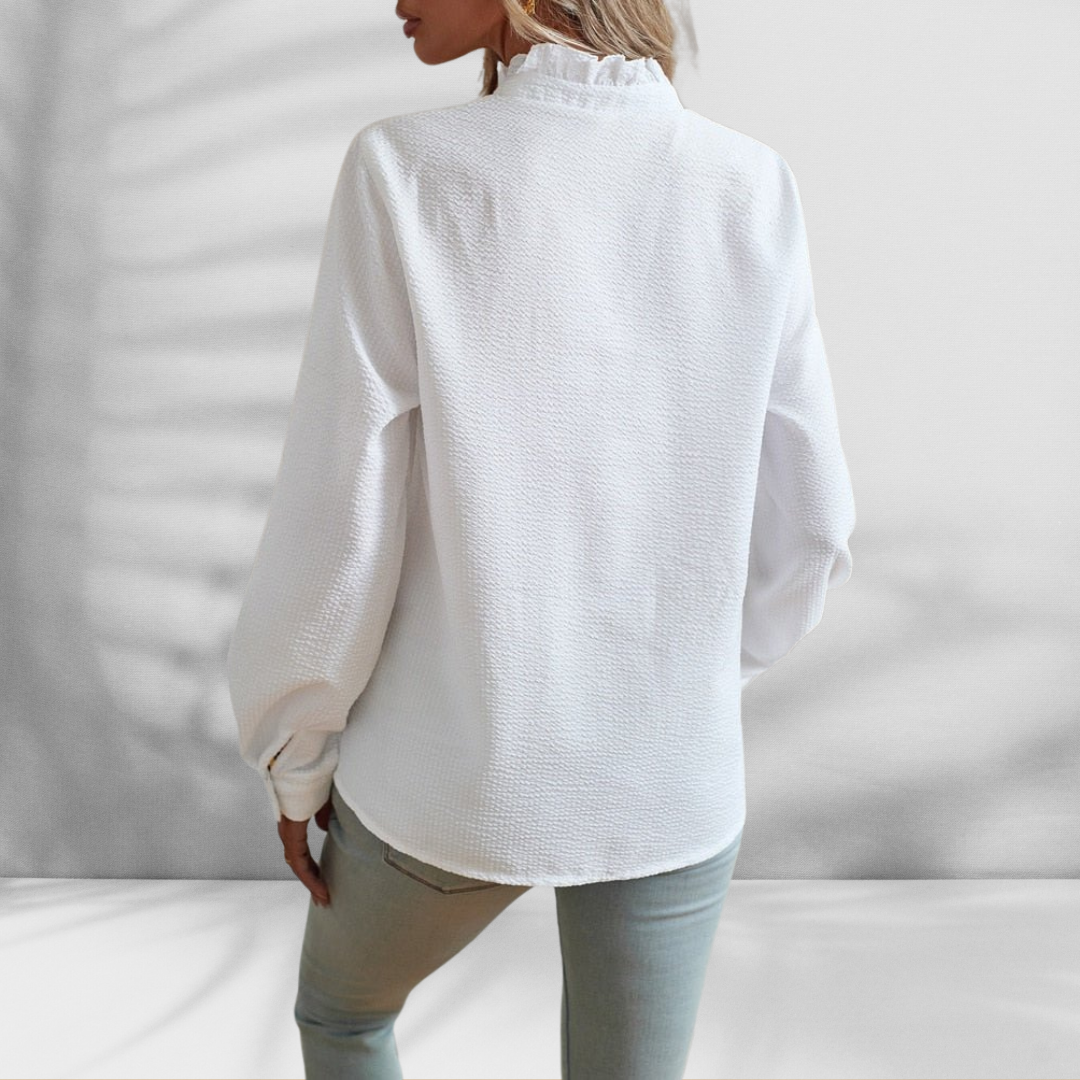 Blouse met Volantdetails – Elegant, Vrouwelijk & Tijdloos