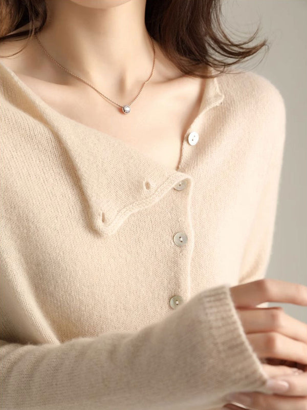 Classic Crew Neck Knitted Cardigan – Tijdloos Gebreid Vest met Ronde Hals