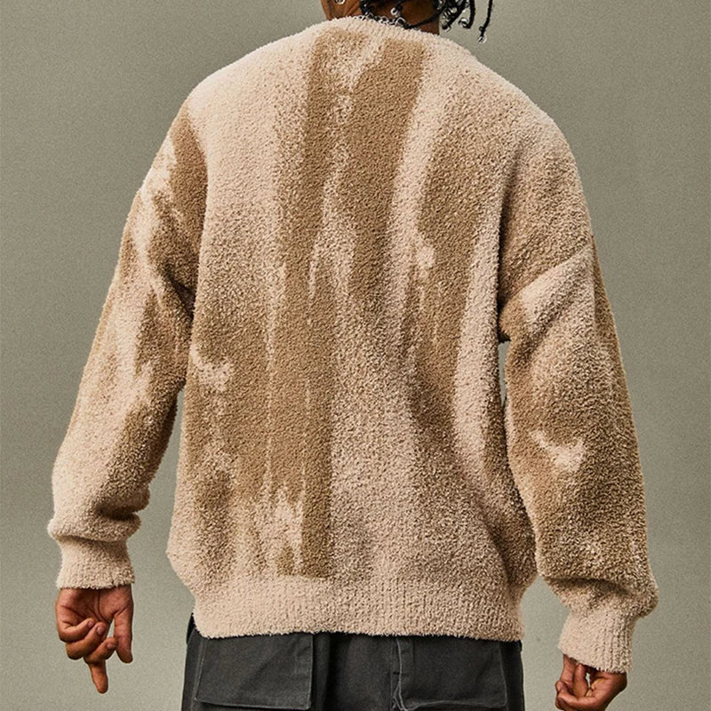 Artisan Brushwork Crewneck – Comfortabele & Artistieke Sweater