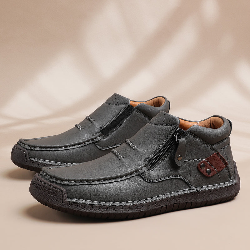 Heren Handgemaakte Premium Leren Slip-On Driving Boots – Stijl & Comfort