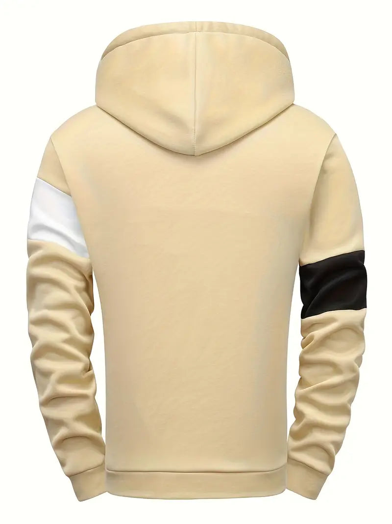 Stijlvolle Patchwork Hoodie voor Heren – Comfortabel, Warm & Duurzaam