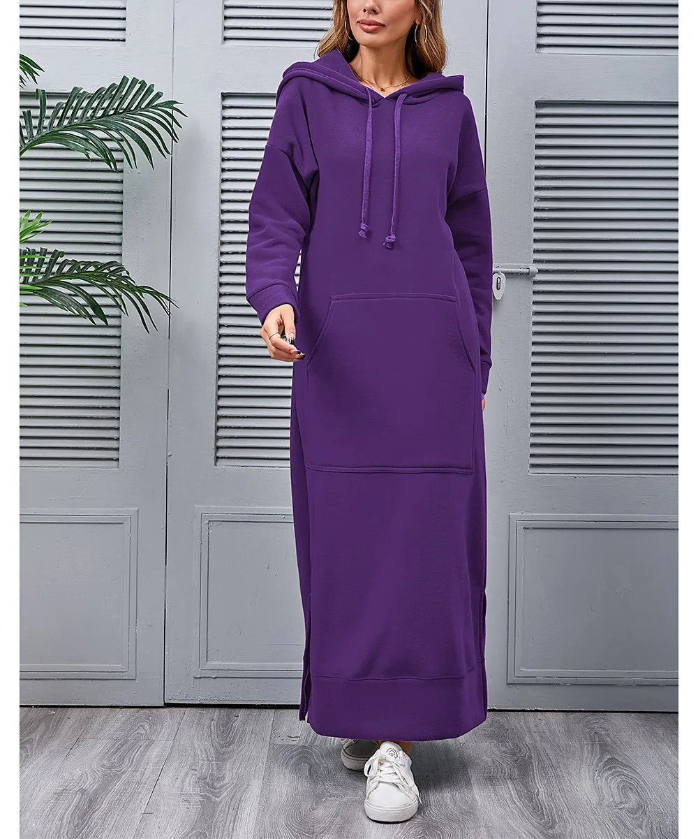 Maxi Hoodie Jurk – Warme & Comfortabele Casual Stijl voor Herfst en Winter