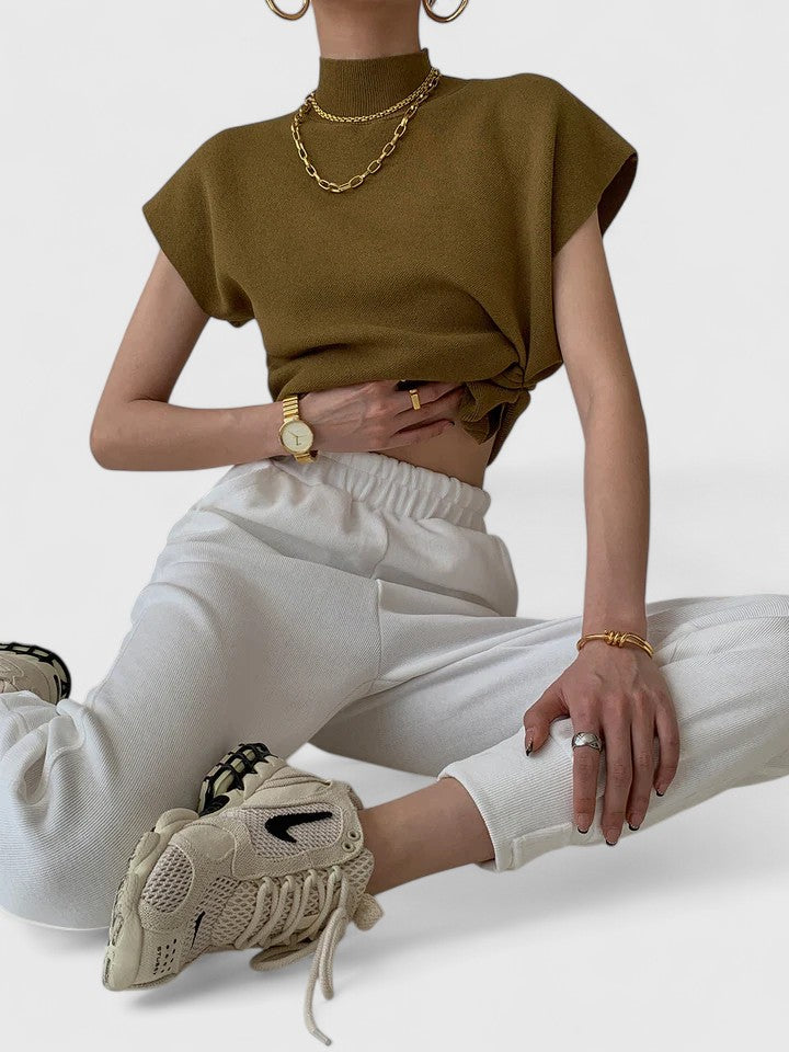 Elegante Dames Top – Veelzijdig Effen Ontwerp, Comfortabele Stretch Pasvorm, Dagelijkse Essential