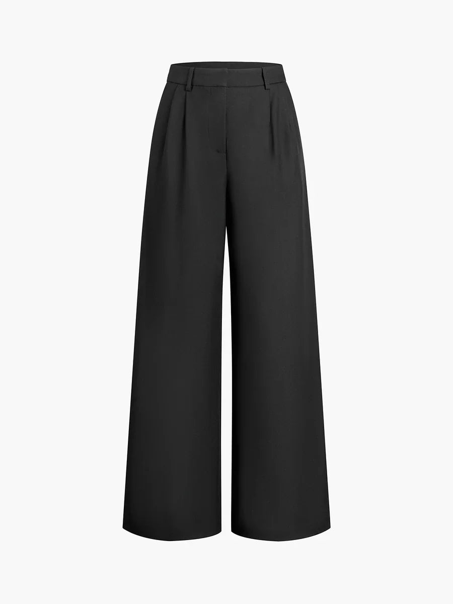 Dames Wijde Broek – Hoge Taille Losse Pantalon van Lichtgewicht Geweven Stof