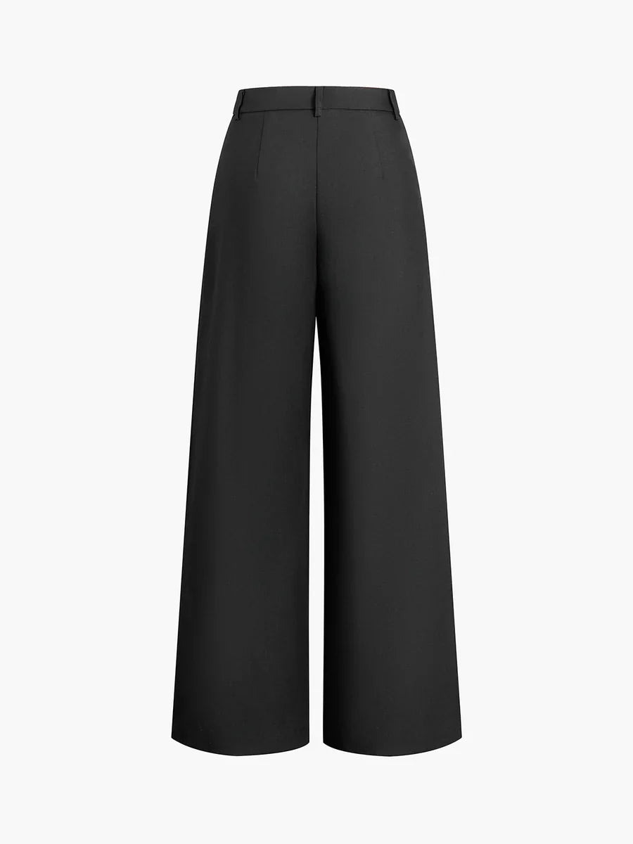 Dames Wijde Broek – Hoge Taille Losse Pantalon van Lichtgewicht Geweven Stof