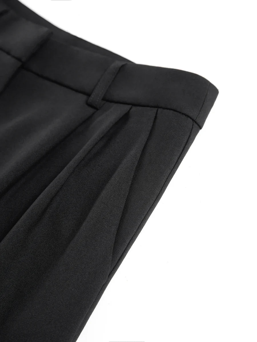 Dames Wijde Broek – Hoge Taille Losse Pantalon van Lichtgewicht Geweven Stof
