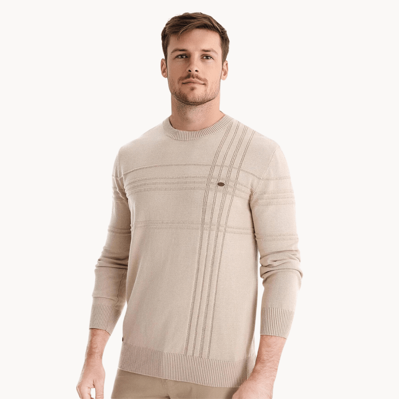 Slim Fit Herentrui met Ruitpatroon – Zachte Gebreide Trui van Ademend Katoen