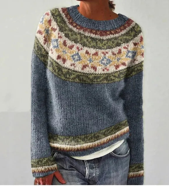 Artistische Trui – Warme Wolmix met Kleurrijk Design | Stijlvolle Wintermode