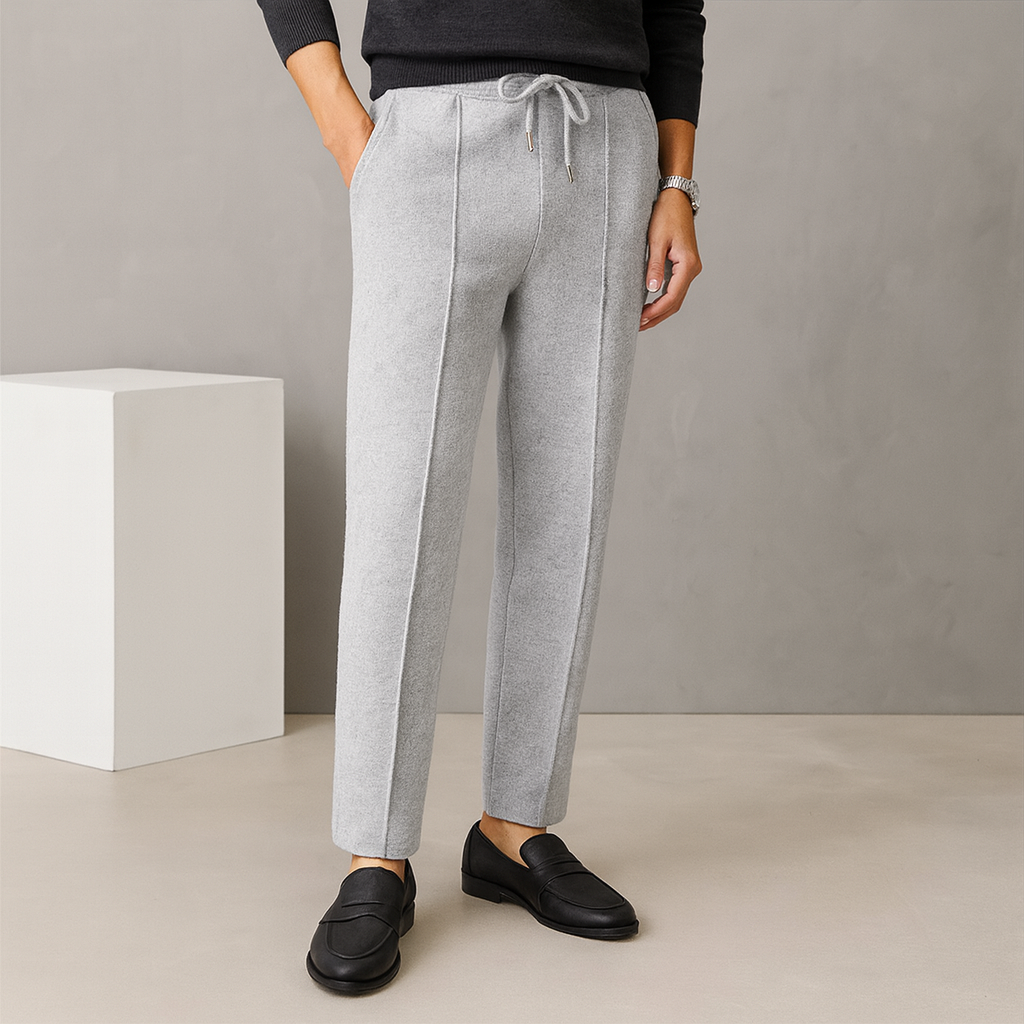 Luxe Kasjmier Broek voor Heren – Comfortabele Lounge Pants met Verfijnde Pasvorm