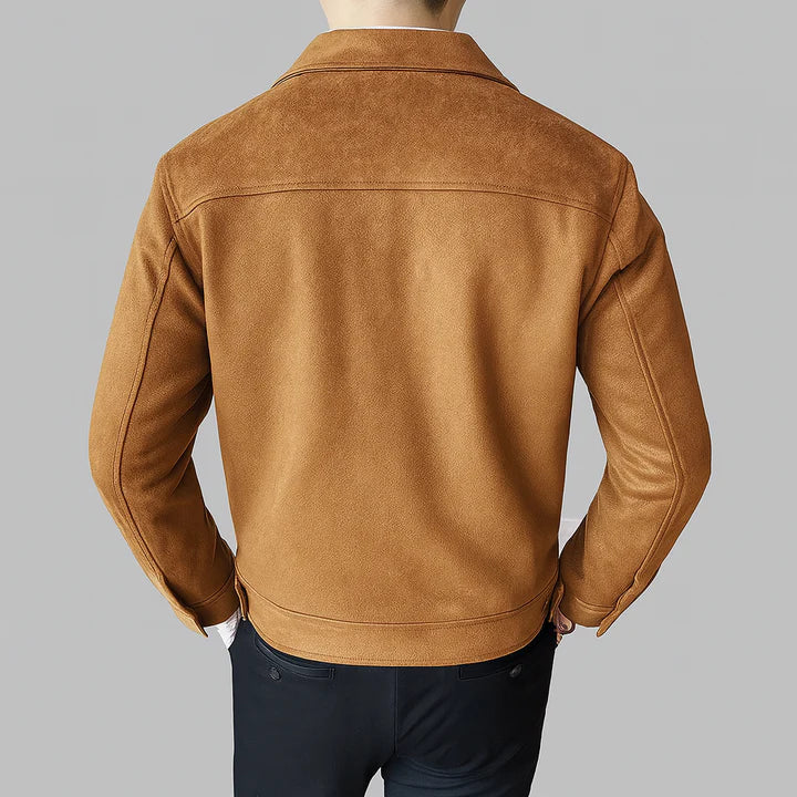 Elegante Suède Jas met Lange Mouwen – Luxe, Comfort en Tijdloze Stijl